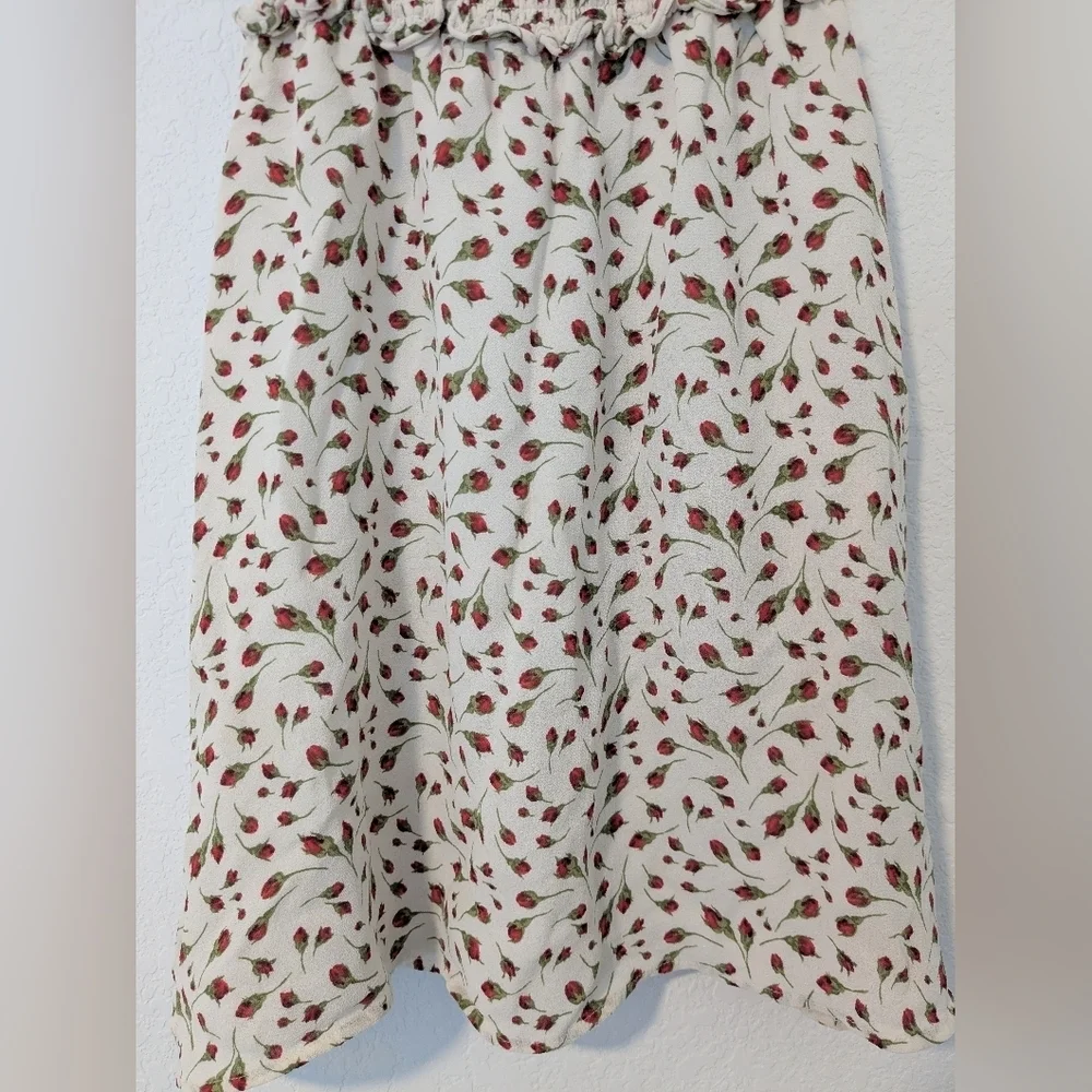 Reformation White Red Floral Smocked Halter Flowy Seabreeze Mini Dress - Picture 7 of 13